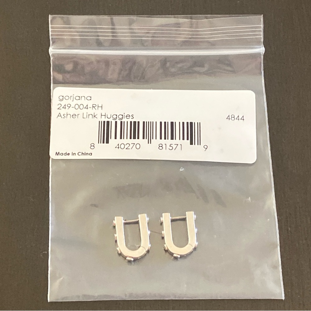 Gorjana Rhodium Plated Asher Link Huggies 249-004-RH